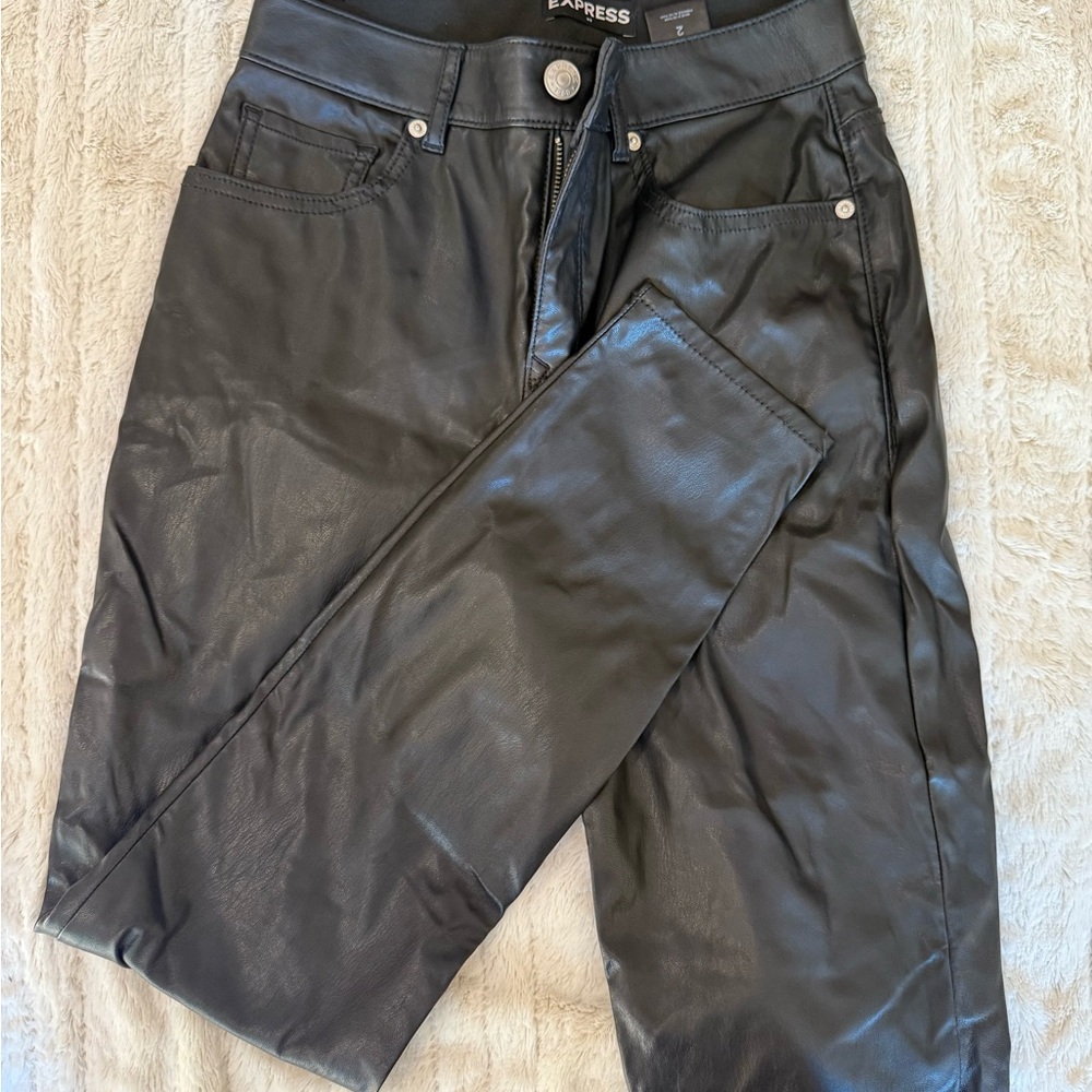 Express Black Faux Leather Pants